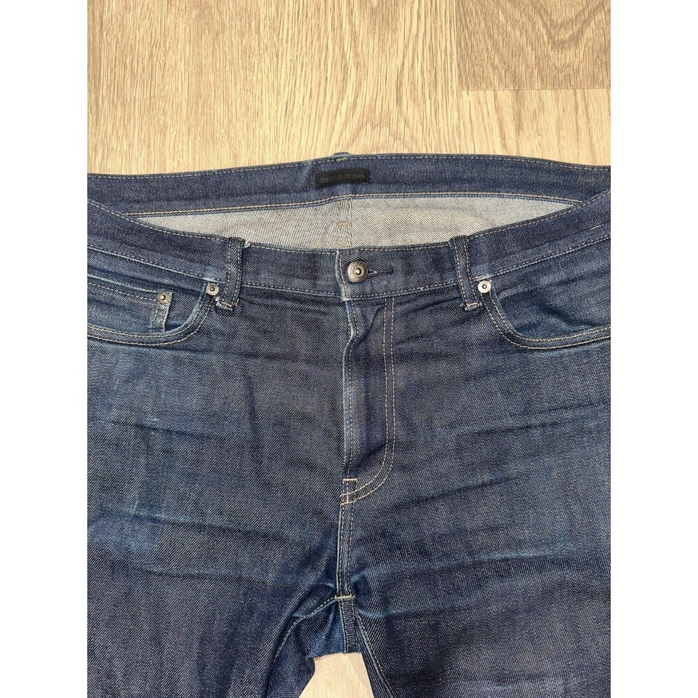 Uniqlo Slim Straight Stretch Selvedge Jeans Dark Wash 436848 36x27 - Picture 2 of 10